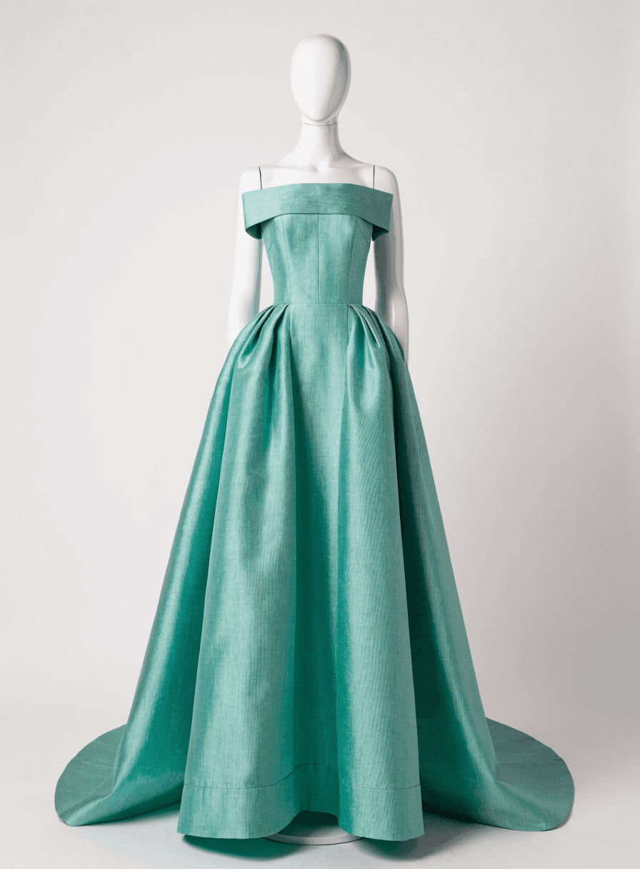 Vestido Verde Menta Alfaiataria Alça Larga Decote Quadrado Saia Ampla