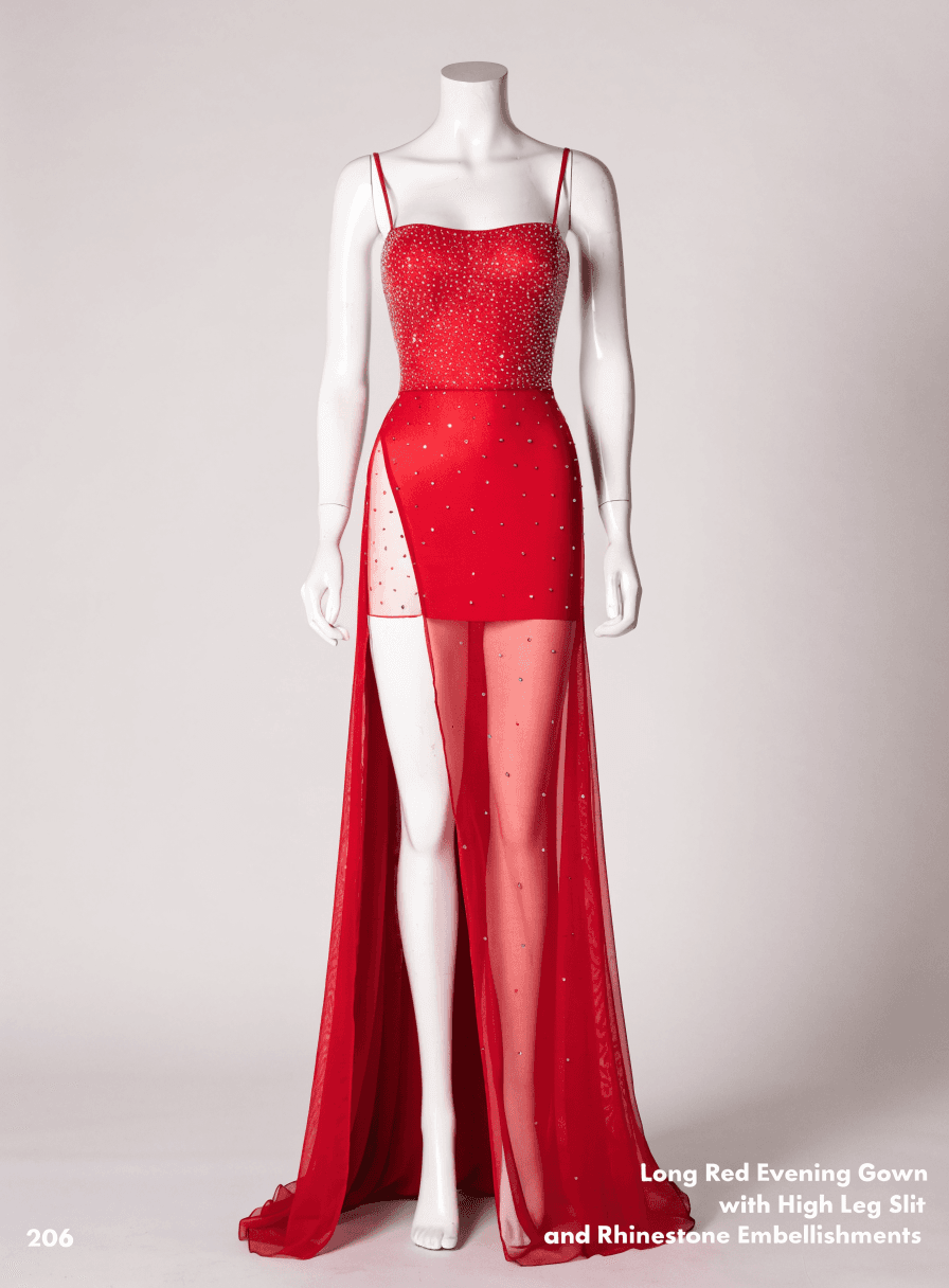 Vestido Vermelho Pedraria Alça Fina Fenda Transpassada