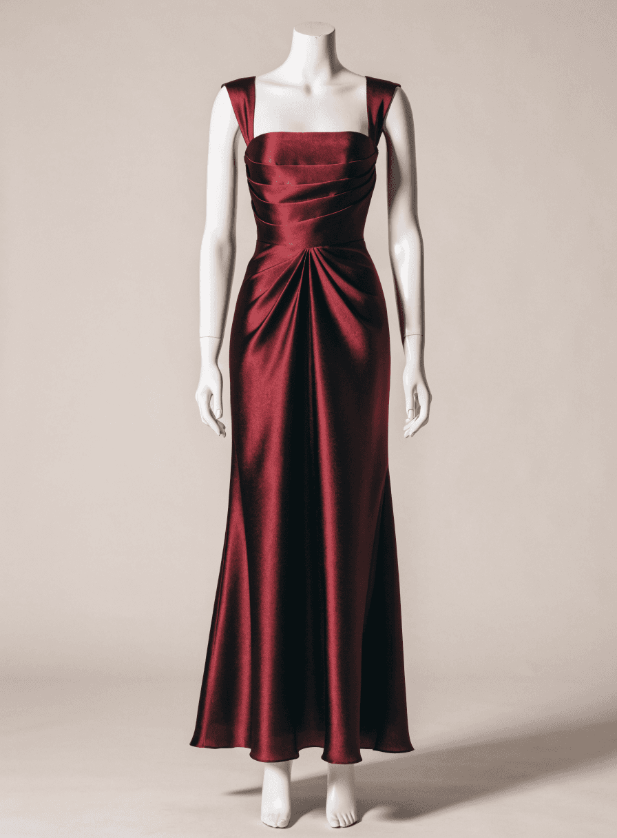 Vestido Marsala com Prata Alça Larga
