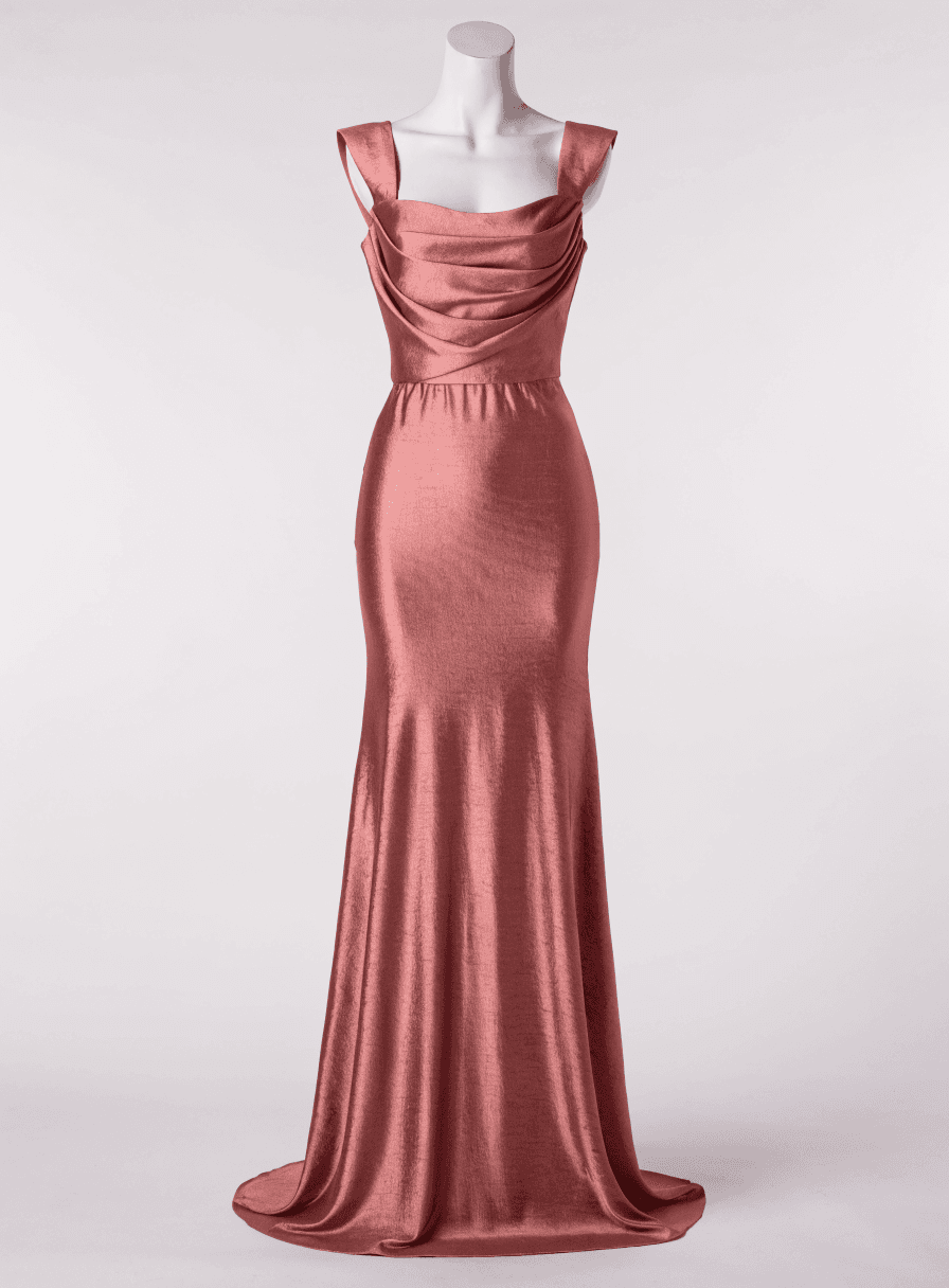Vestido Rose com Stras em Prata Alça Grossa