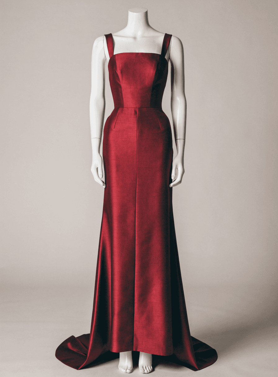 Vestido Marsala Alfaiataria de Alça com Lapela