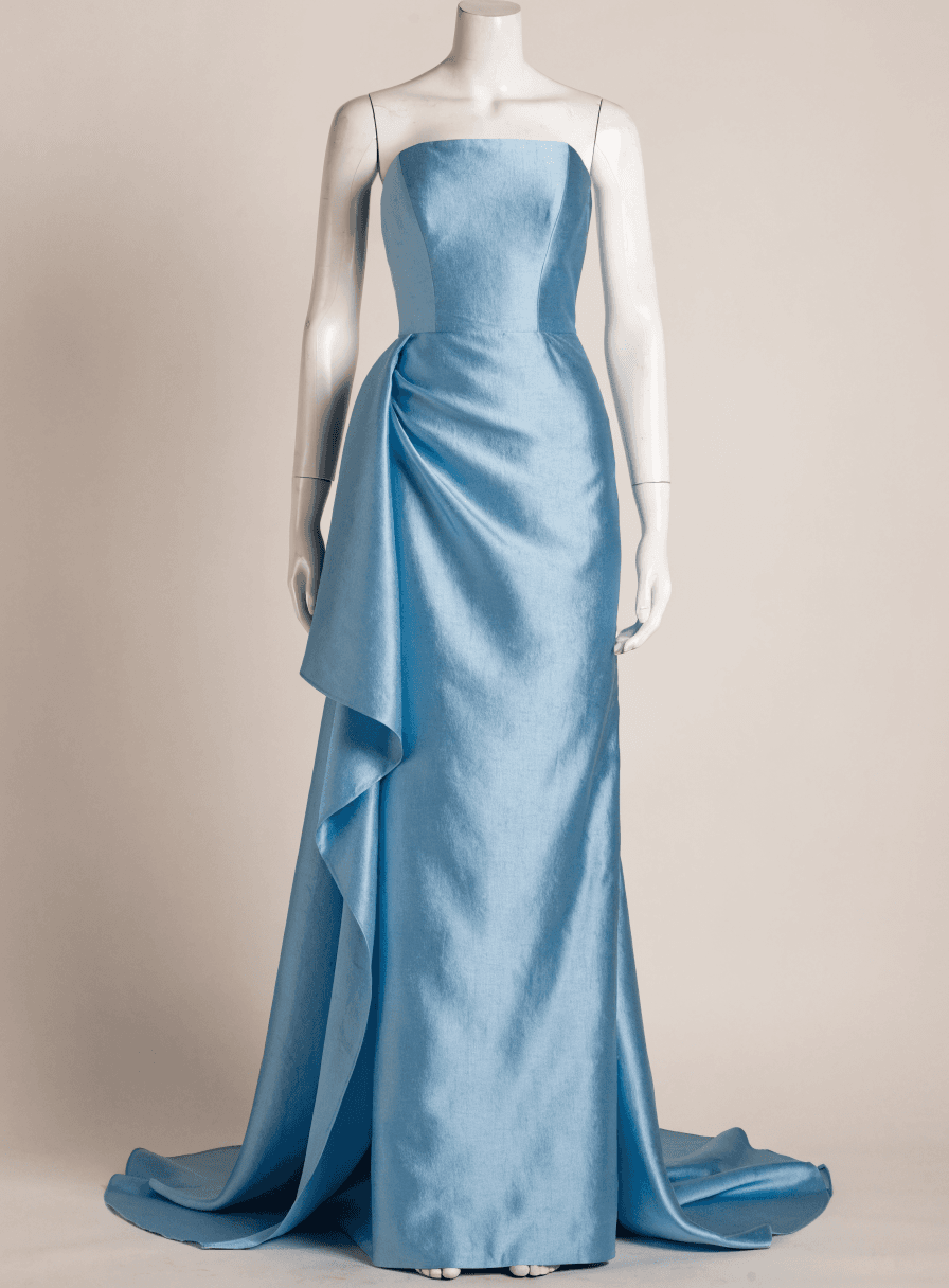 Vestido Azul Serenity Alfaiataria Tomara que Caia Saia Corte a